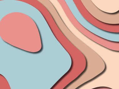 Renkli oyma sanat. Kağıt arka plan şekilleri kesim kağıdı ile kesin. İş sunumları, el ilanları, afişler, davetler için şablon tasarım düzen