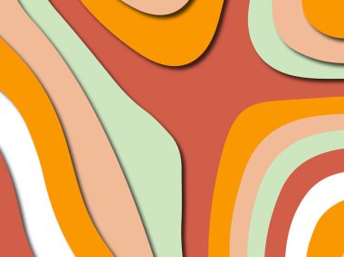 Renkli oyma sanat. Kağıt arka plan şekilleri kesim kağıdı ile kesin. İş sunumları, el ilanları, afişler, davetler için şablon tasarım düzen