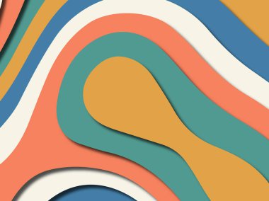 Renkli oyma sanat. Kağıt arka plan şekilleri kesim kağıdı ile kesin. İş sunumları, el ilanları, afişler, davetler için şablon tasarım düzen