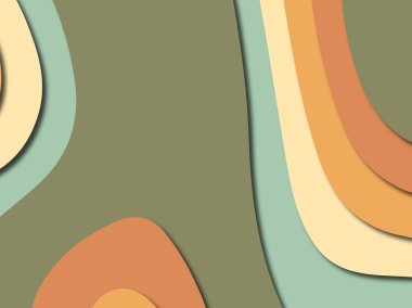 Renkli oyma sanat. Kağıt arka plan şekilleri kesim kağıdı ile kesin. İş sunumları, el ilanları, afişler, davetler için şablon tasarım düzen