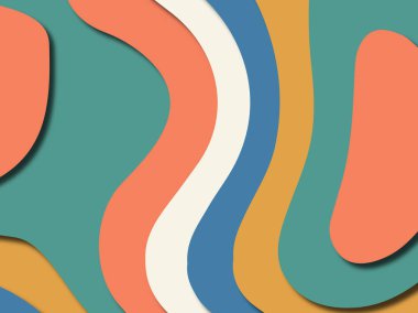 Renkli oyma sanat. Kağıt arka plan şekilleri kesim kağıdı ile kesin. İş sunumları, el ilanları, afişler, davetler için şablon tasarım düzen