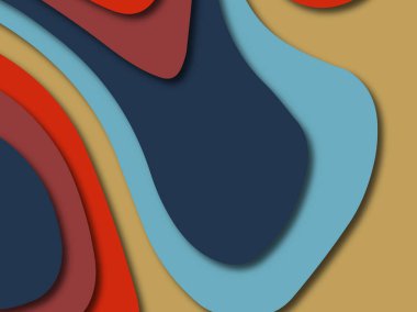 Renkli oyma sanat. Kağıt arka plan şekilleri kesim kağıdı ile kesin. İş sunumları, el ilanları, afişler, davetler için şablon tasarım düzen