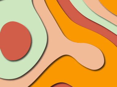 Renkli oyma sanat. Kağıt arka plan şekilleri kesim kağıdı ile kesin. İş sunumları, el ilanları, afişler, davetler için şablon tasarım düzen