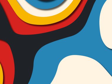 Renkli oyma sanat. Kağıt arka plan şekilleri kesim kağıdı ile kesin. İş sunumları, el ilanları, afişler, davetler için şablon tasarım düzen