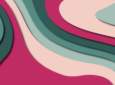 Renkli oyma sanat. Kağıt arka plan şekilleri kesim kağıdı ile kesin. İş sunumları, el ilanları, afişler, davetler için şablon tasarım düzen