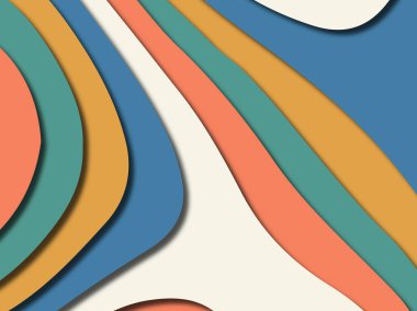 Renkli oyma sanat. Kağıt arka plan şekilleri kesim kağıdı ile kesin. İş sunumları, el ilanları, afişler, davetler için şablon tasarım düzen