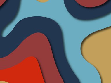 Renkli oyma sanat. Kağıt arka plan şekilleri kesim kağıdı ile kesin. İş sunumları, el ilanları, afişler, davetler için şablon tasarım düzen