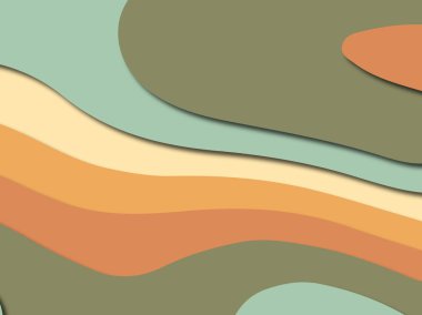 Renkli oyma sanat. Kağıt arka plan şekilleri kesim kağıdı ile kesin. İş sunumları, el ilanları, afişler, davetler için şablon tasarım düzen