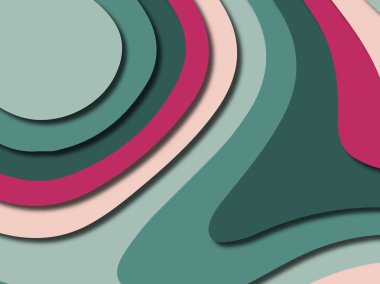 Renkli oyma sanat. Kağıt arka plan şekilleri kesim kağıdı ile kesin. İş sunumları, el ilanları, afişler, davetler için şablon tasarım düzen