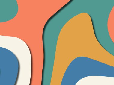 Renkli oyma sanat. Kağıt arka plan şekilleri kesim kağıdı ile kesin. İş sunumları, el ilanları, afişler, davetler için şablon tasarım düzen