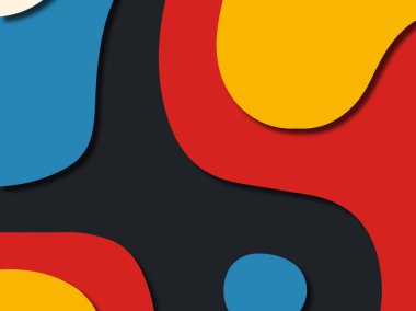 Renkli oyma sanat. Kağıt arka plan şekilleri kesim kağıdı ile kesin. İş sunumları, el ilanları, afişler, davetler için şablon tasarım düzen