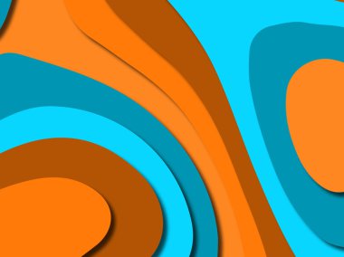 Renkli oyma sanat. Kağıt arka plan şekilleri kesim kağıdı ile kesin. İş sunumları, el ilanları, afişler, davetler için şablon tasarım düzen