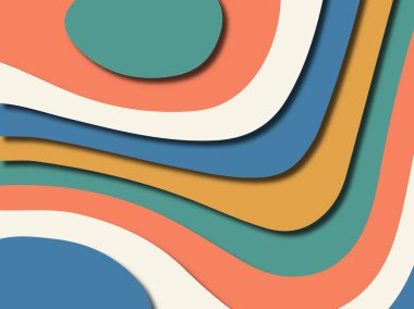 Renkli oyma sanat. Kağıt arka plan şekilleri kesim kağıdı ile kesin. İş sunumları, el ilanları, afişler, davetler için şablon tasarım düzen