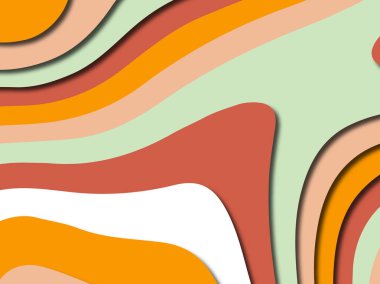 Renkli oyma sanat. Kağıt arka plan şekilleri kesim kağıdı ile kesin. İş sunumları, el ilanları, afişler, davetler için şablon tasarım düzen