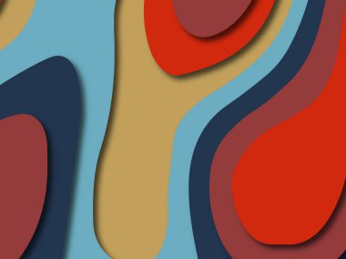 Renkli oyma sanat. Kağıt arka plan şekilleri kesim kağıdı ile kesin. İş sunumları, el ilanları, afişler, davetler için şablon tasarım düzen