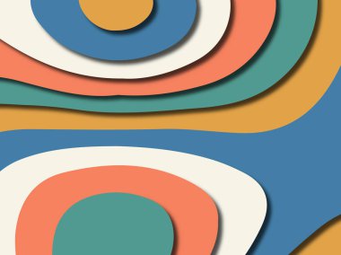 Renkli oyma sanat. Kağıt arka plan şekilleri kesim kağıdı ile kesin. İş sunumları, el ilanları, afişler, davetler için şablon tasarım düzen