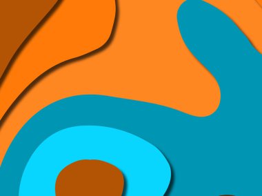 Renkli oyma sanat. Kağıt arka plan şekilleri kesim kağıdı ile kesin. İş sunumları, el ilanları, afişler, davetler için şablon tasarım düzen