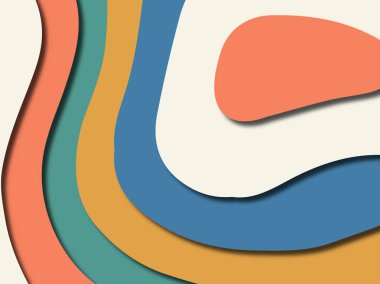 Renkli oyma sanat. Kağıt arka plan şekilleri kesim kağıdı ile kesin. İş sunumları, el ilanları, afişler, davetler için şablon tasarım düzen