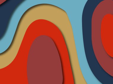 Renkli oyma sanat. Kağıt arka plan şekilleri kesim kağıdı ile kesin. İş sunumları, el ilanları, afişler, davetler için şablon tasarım düzen