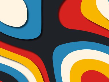 Renkli oyma sanat. Kağıt arka plan şekilleri kesim kağıdı ile kesin. İş sunumları, el ilanları, afişler, davetler için şablon tasarım düzen