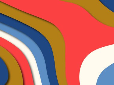 Renkli oyma sanat. Kağıt arka plan şekilleri kesim kağıdı ile kesin. İş sunumları, el ilanları, afişler, davetler için şablon tasarım düzen