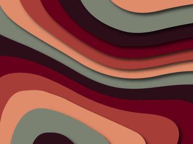 Renkli oyma sanat. Kağıt arka plan şekilleri kesim kağıdı ile kesin. İş sunumları, el ilanları, afişler, davetler için şablon tasarım düzen