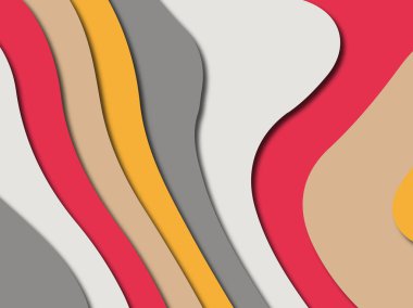 Renkli oyma sanat. Kağıt arka plan şekilleri kesim kağıdı ile kesin. İş sunumları, el ilanları, afişler, davetler için şablon tasarım düzen