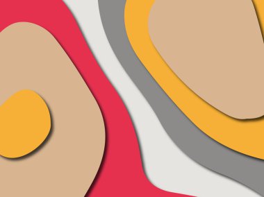 Renkli oyma sanat. Kağıt arka plan şekilleri kesim kağıdı ile kesin. İş sunumları, el ilanları, afişler, davetler için şablon tasarım düzen