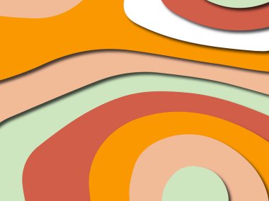 Renkli oyma sanat. Kağıt arka plan şekilleri kesim kağıdı ile kesin. İş sunumları, el ilanları, afişler, davetler için şablon tasarım düzen