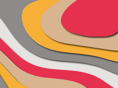 Renkli oyma sanat. Kağıt arka plan şekilleri kesim kağıdı ile kesin. İş sunumları, el ilanları, afişler, davetler için şablon tasarım düzen