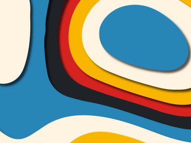 Renkli oyma sanat. Kağıt arka plan şekilleri kesim kağıdı ile kesin. İş sunumları, el ilanları, afişler, davetler için şablon tasarım düzen