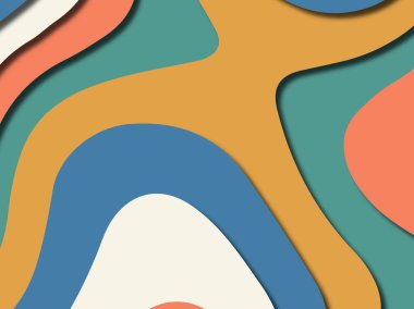 Renkli oyma sanat. Kağıt arka plan şekilleri kesim kağıdı ile kesin. İş sunumları, el ilanları, afişler, davetler için şablon tasarım düzen