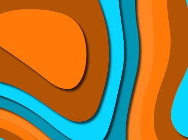 Renkli oyma sanat. Kağıt arka plan şekilleri kesim kağıdı ile kesin. İş sunumları, el ilanları, afişler, davetler için şablon tasarım düzen