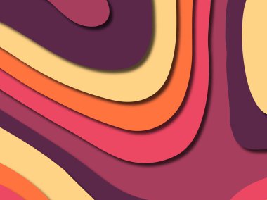 Renkli oyma sanat. Kağıt arka plan şekilleri kesim kağıdı ile kesin. İş sunumları, el ilanları, afişler, davetler için şablon tasarım düzen