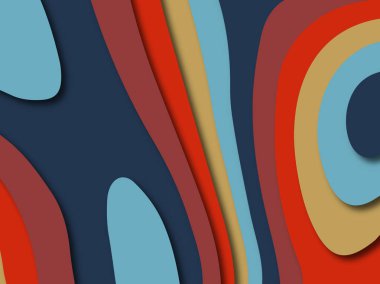 Renkli oyma sanat. Kağıt arka plan şekilleri kesim kağıdı ile kesin. İş sunumları, el ilanları, afişler, davetler için şablon tasarım düzen