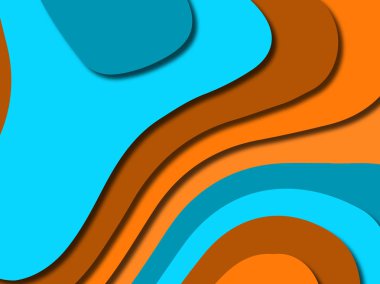 Renkli oyma sanat. Kağıt arka plan şekilleri kesim kağıdı ile kesin. İş sunumları, el ilanları, afişler, davetler için şablon tasarım düzen