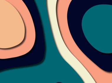 Renkli oyma sanat. Kağıt arka plan şekilleri kesim kağıdı ile kesin. İş sunumları, el ilanları, afişler, davetler için şablon tasarım düzen