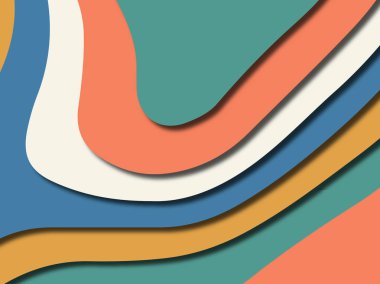 Renkli oyma sanat. Kağıt arka plan şekilleri kesim kağıdı ile kesin. İş sunumları, el ilanları, afişler, davetler için şablon tasarım düzen