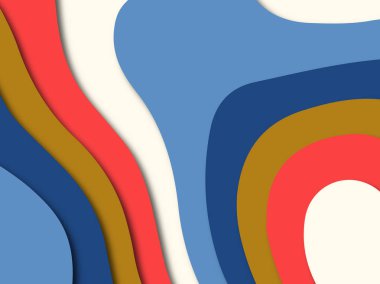 Renkli oyma sanat. Kağıt arka plan şekilleri kesim kağıdı ile kesin. İş sunumları, el ilanları, afişler, davetler için şablon tasarım düzen