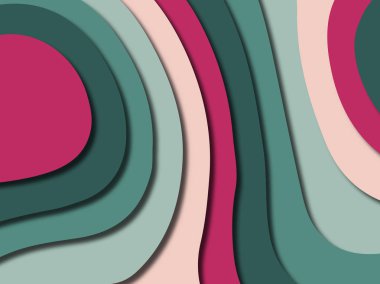 Renkli oyma sanat. Kağıt arka plan şekilleri kesim kağıdı ile kesin. İş sunumları, el ilanları, afişler, davetler için şablon tasarım düzen