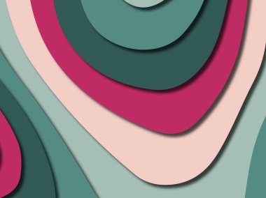 Renkli oyma sanat. Kağıt arka plan şekilleri kesim kağıdı ile kesin. İş sunumları, el ilanları, afişler, davetler için şablon tasarım düzen