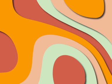 Renkli oyma sanat. Kağıt arka plan şekilleri kesim kağıdı ile kesin. İş sunumları, el ilanları, afişler, davetler için şablon tasarım düzen