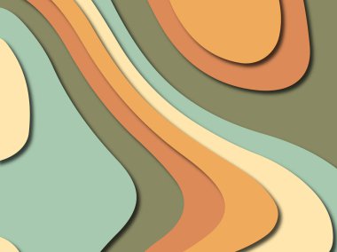 Renkli oyma sanat. Kağıt arka plan şekilleri kesim kağıdı ile kesin. İş sunumları, el ilanları, afişler, davetler için şablon tasarım düzen