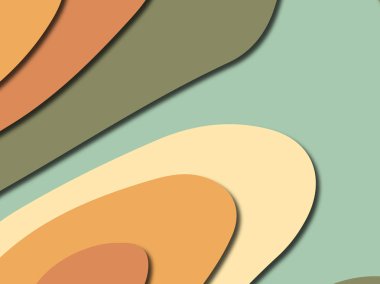 Renkli oyma sanat. Kağıt arka plan şekilleri kesim kağıdı ile kesin. İş sunumları, el ilanları, afişler, davetler için şablon tasarım düzen