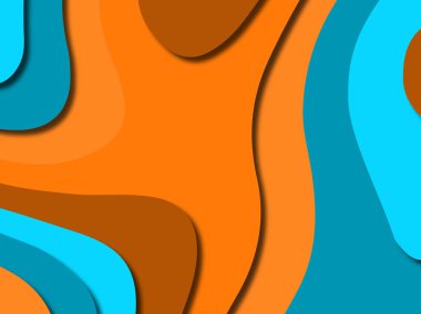 Renkli oyma sanat. Kağıt arka plan şekilleri kesim kağıdı ile kesin. İş sunumları, el ilanları, afişler, davetler için şablon tasarım düzen