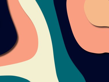 Renkli oyma sanat. Kağıt arka plan şekilleri kesim kağıdı ile kesin. İş sunumları, el ilanları, afişler, davetler için şablon tasarım düzen