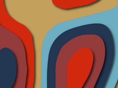 Renkli oyma sanat. Kağıt arka plan şekilleri kesim kağıdı ile kesin. İş sunumları, el ilanları, afişler, davetler için şablon tasarım düzen