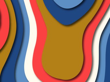 Renkli oyma sanat. Kağıt arka plan şekilleri kesim kağıdı ile kesin. İş sunumları, el ilanları, afişler, davetler için şablon tasarım düzen