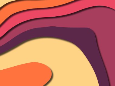 Renkli oyma sanat. Kağıt arka plan şekilleri kesim kağıdı ile kesin. İş sunumları, el ilanları, afişler, davetler için şablon tasarım düzen