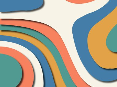 Renkli oyma sanat. Kağıt arka plan şekilleri kesim kağıdı ile kesin. İş sunumları, el ilanları, afişler, davetler için şablon tasarım düzen